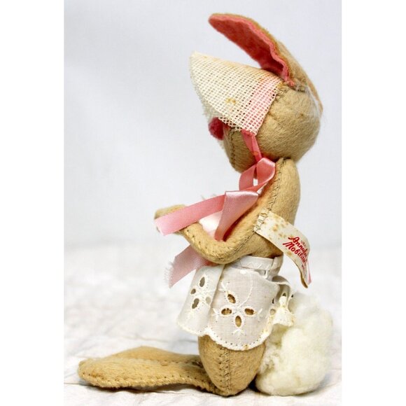 VTG 1971 Annalee Mobilitee Doll Girl Bunny Rabbit Easter Spring Bonnet Skirt - Picture 4 of 10